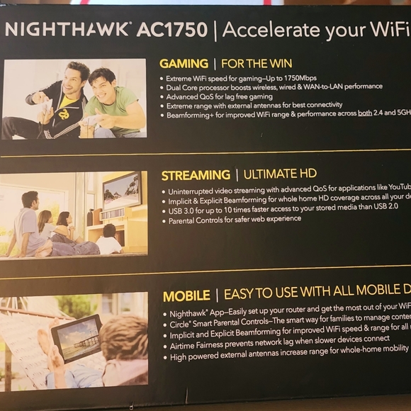 Netgear Nighthawk AC1750 Smart WiFi Router - Picture 5 of 6